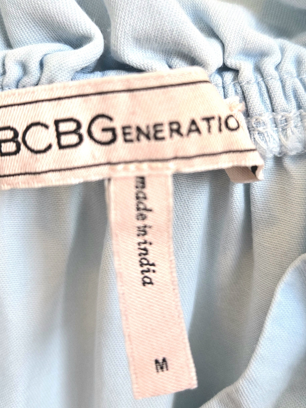 BCBGeneration Light Blue Maxi Peasant Dress with Lace Trim - Picture 4 of 4
